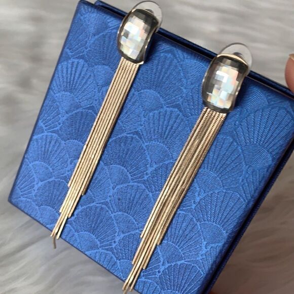 Fashion Shiny Rhinestone Long Tassel Earrings - Picture 5 of 9